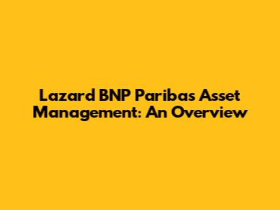 Lazard BNP Paribas Asset Management: An Overview