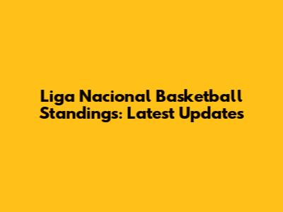 Liga Nacional Basketball Standings: Latest Updates