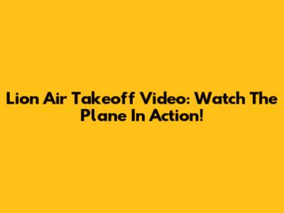 Lion Air Takeoff Video: Watch The Plane In Action!