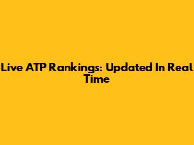 Live ATP Rankings: Updated In Real Time