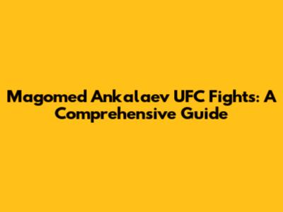 Magomed Ankalaev UFC Fights: A Comprehensive Guide