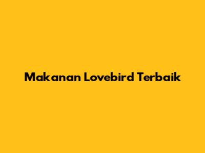 Makanan Lovebird Terbaik