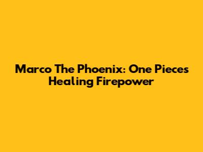 Marco The Phoenix: One Piece's Healing Firepower