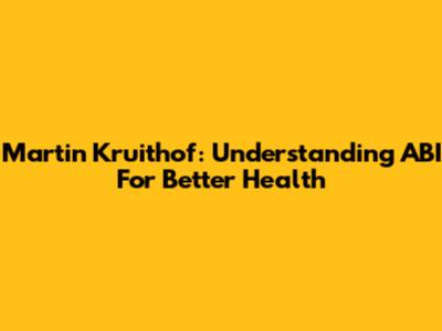 Martin Kruithof: Understanding ABI For Better Health