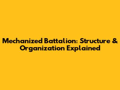 Mechanized Battalion: Structure & Organization Explained