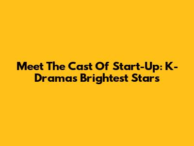 Meet The Cast Of Start-Up: K-Drama's Brightest Stars