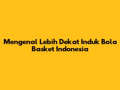 Mengenal Lebih Dekat Induk Bola Basket Indonesia