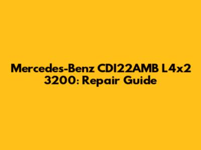 Mercedes-Benz CDI22AMB L4x2 3200: Repair Guide