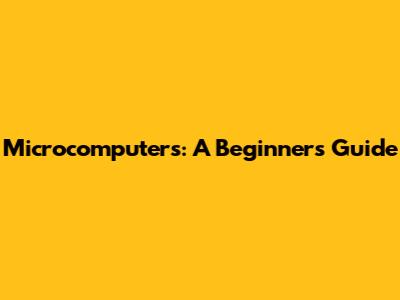 Microcomputers: A Beginner's Guide