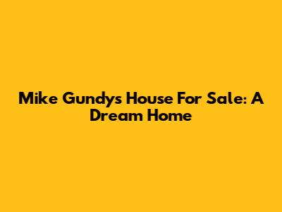 Mike Gundy's House For Sale: A Dream Home