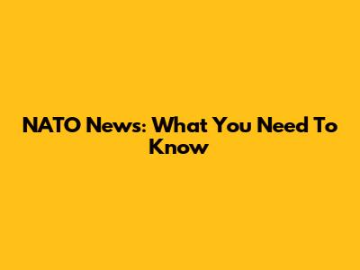NATO News: What You Need To Know