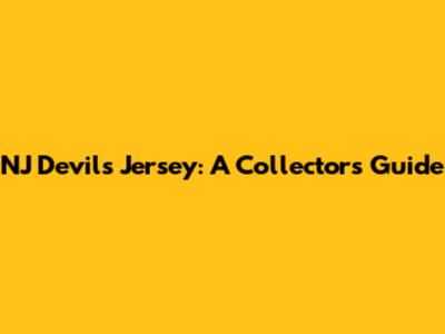 NJ Devils Jersey: A Collector's Guide