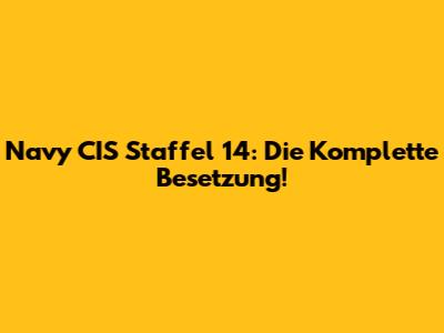 Navy CIS Staffel 14: Die Komplette Besetzung!