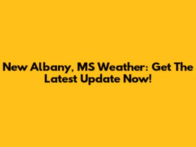 New Albany, MS Weather: Get The Latest Update Now!
