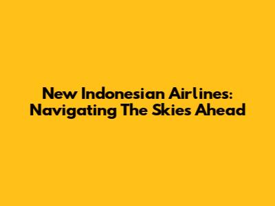 New Indonesian Airlines: Navigating The Skies Ahead