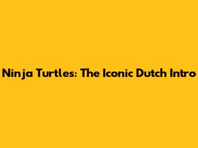 Ninja Turtles: The Iconic Dutch Intro