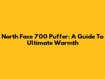 North Face 700 Puffer: A Guide To Ultimate Warmth