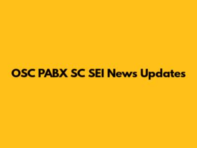 OSC PABX SC SEI News Updates