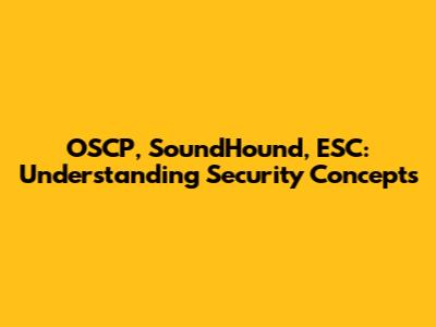 OSCP, SoundHound, ESC: Understanding Security Concepts