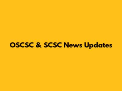 OSCSC & SCSC News Updates