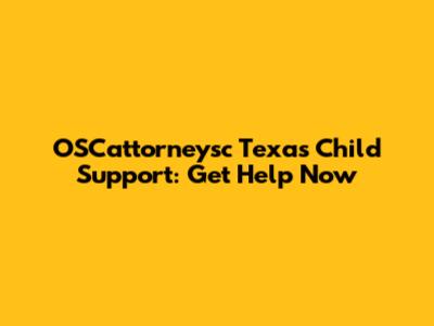 OSCattorneysc Texas Child Support: Get Help Now