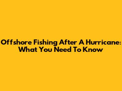 Offshore Fishing After A Hurricane: What You Need To Know