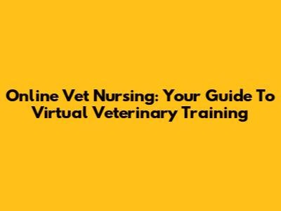 Online Vet Nursing: Your Guide To Virtual Veterinary Training
