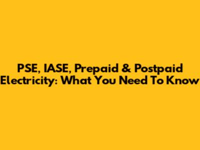 PSE, IASE, Prepaid & Postpaid Electricity: What You Need To Know