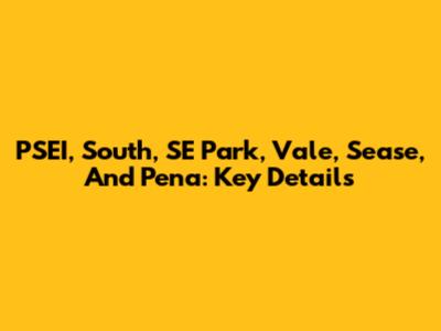 PSEI, South, SE Park, Vale, Sease, And Pena: Key Details