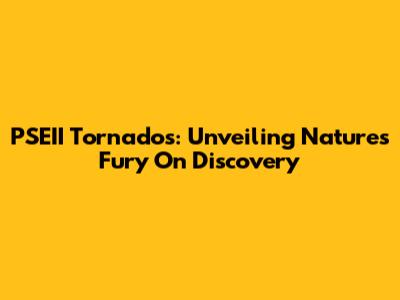 PSEII Tornados: Unveiling Nature's Fury On Discovery