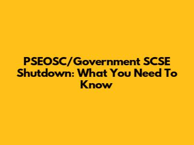 PSEOSC/Government SCSE Shutdown: What You Need To Know