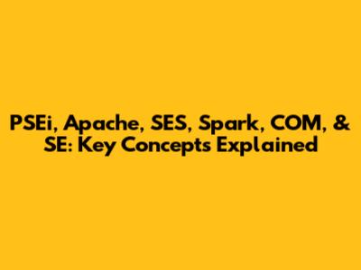 PSEi, Apache, SES, Spark, COM, & SE: Key Concepts Explained