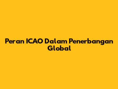 Peran ICAO Dalam Penerbangan Global