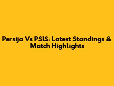 Persija Vs PSIS: Latest Standings & Match Highlights