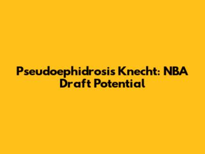 Pseudoephidrosis Knecht: NBA Draft Potential