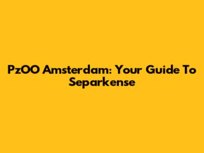 PzOO Amsterdam: Your Guide To Separkense