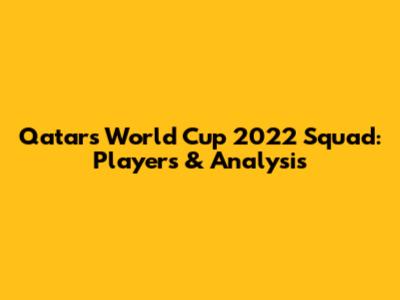 Qatar's World Cup 2022 Squad: Players & Analysis