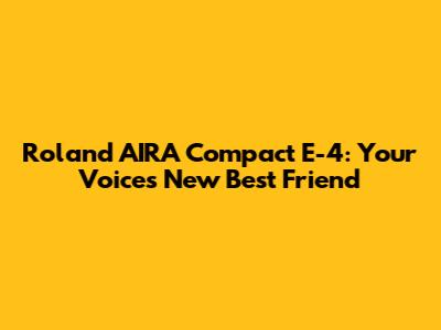 Roland AIRA Compact E-4: Your Voice's New Best Friend