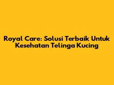 Royal Care: Solusi Terbaik Untuk Kesehatan Telinga Kucing