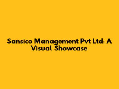 Sansico Management Pvt Ltd: A Visual Showcase