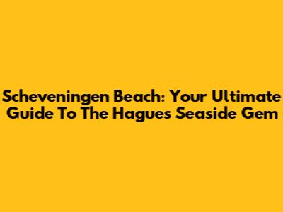 Scheveningen Beach: Your Ultimate Guide To The Hague's Seaside Gem