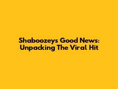 Shaboozey's "Good News": Unpacking The Viral Hit
