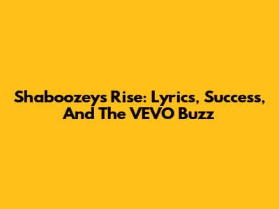 Shaboozey's Rise: Lyrics, Success, And The VEVO Buzz
