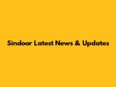 Sindoor Latest News & Updates