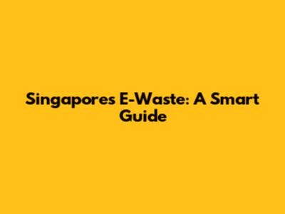 Singapore's E-Waste: A Smart Guide