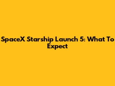 SpaceX Starship Launch 5: What To Expect