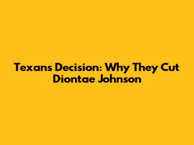 Texans' Decision: Why They Cut Diontae Johnson