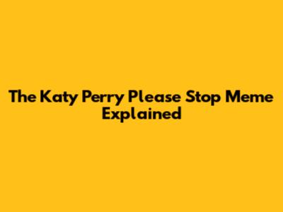 The "Katy Perry Please Stop" Meme Explained