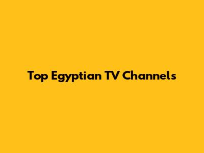 Top Egyptian TV Channels