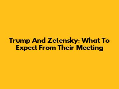 Trump And Zelensky: What To Expect From Their Meeting